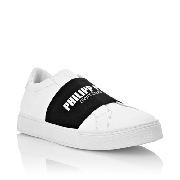 PHILIPP PLEIN Men Leather Low Top Sneaker White Size 45 - Picture 1 of 4